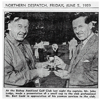 Mr. Jake Lodge makes a presentation to Mr. Bert Gadd