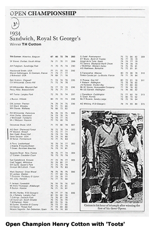 Open Champion, Henry Cotton with 'Toots'