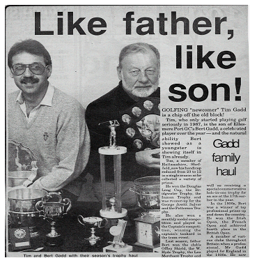 Tim Gadd and Bert Gadd, Like Father Like Son